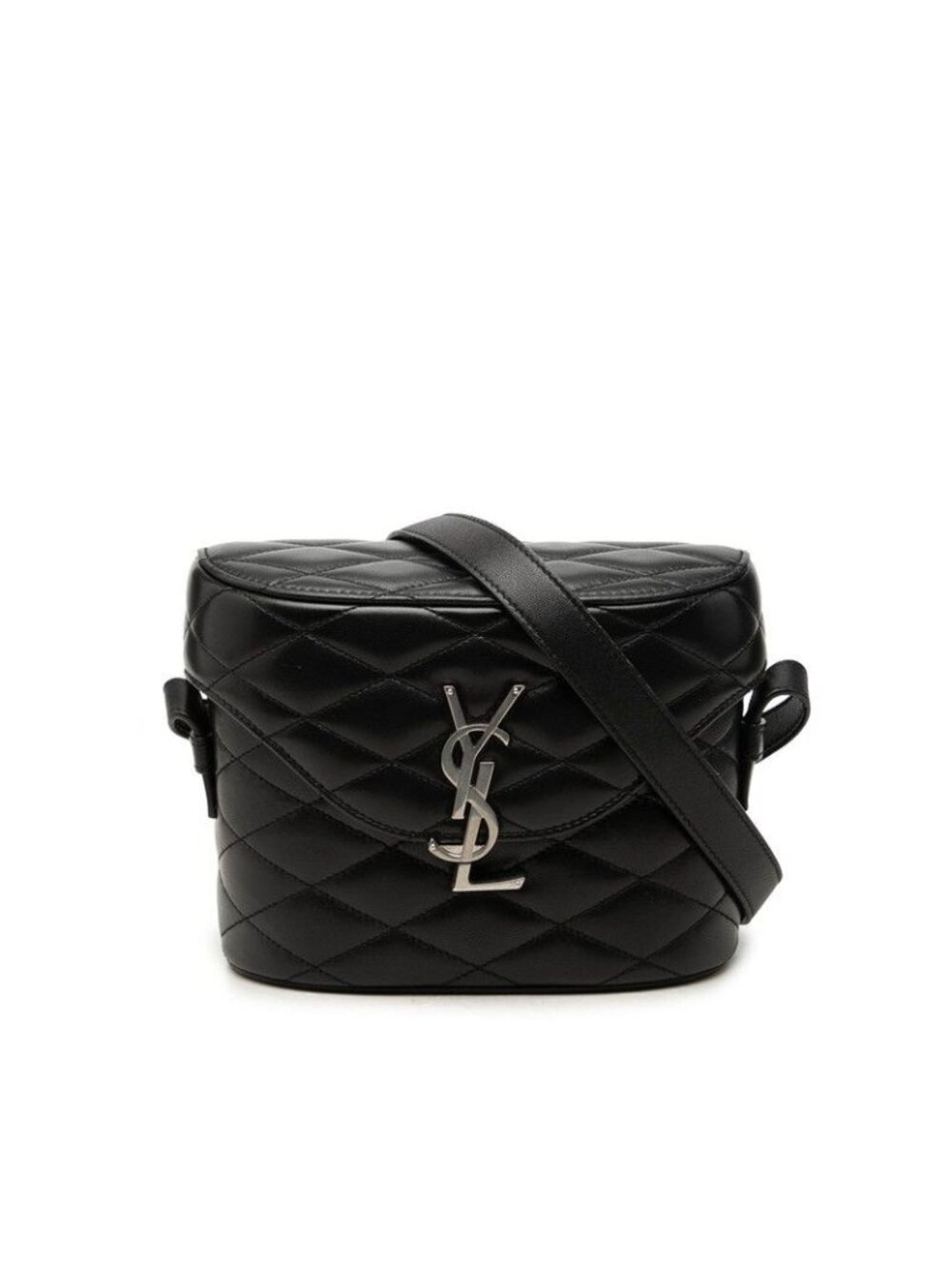 Saint Laurent YSL Logo June Crossbody Shoulder Bag Black Leather